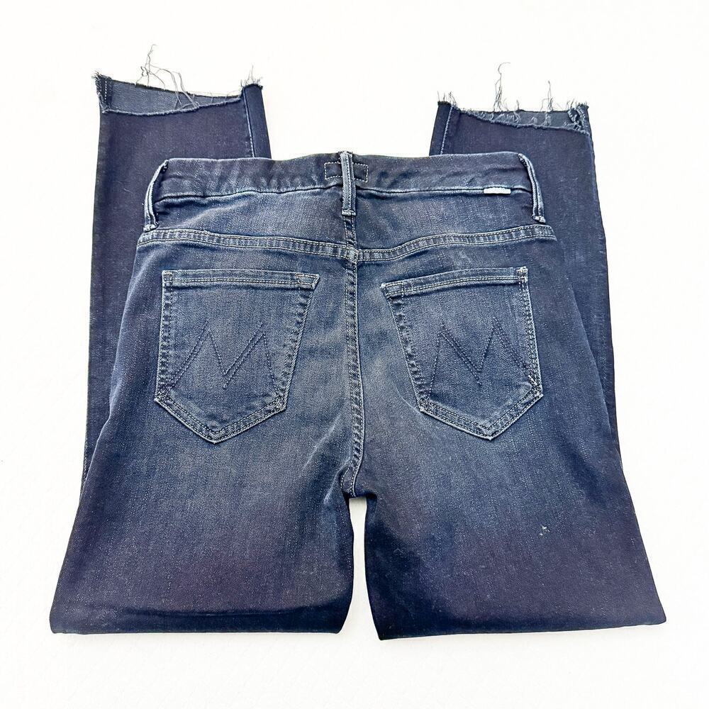 Mother High Waisted Looker Ankle Fray Last Call Dark Wash Denim Jeans Size 25 - Picture 5 of 11